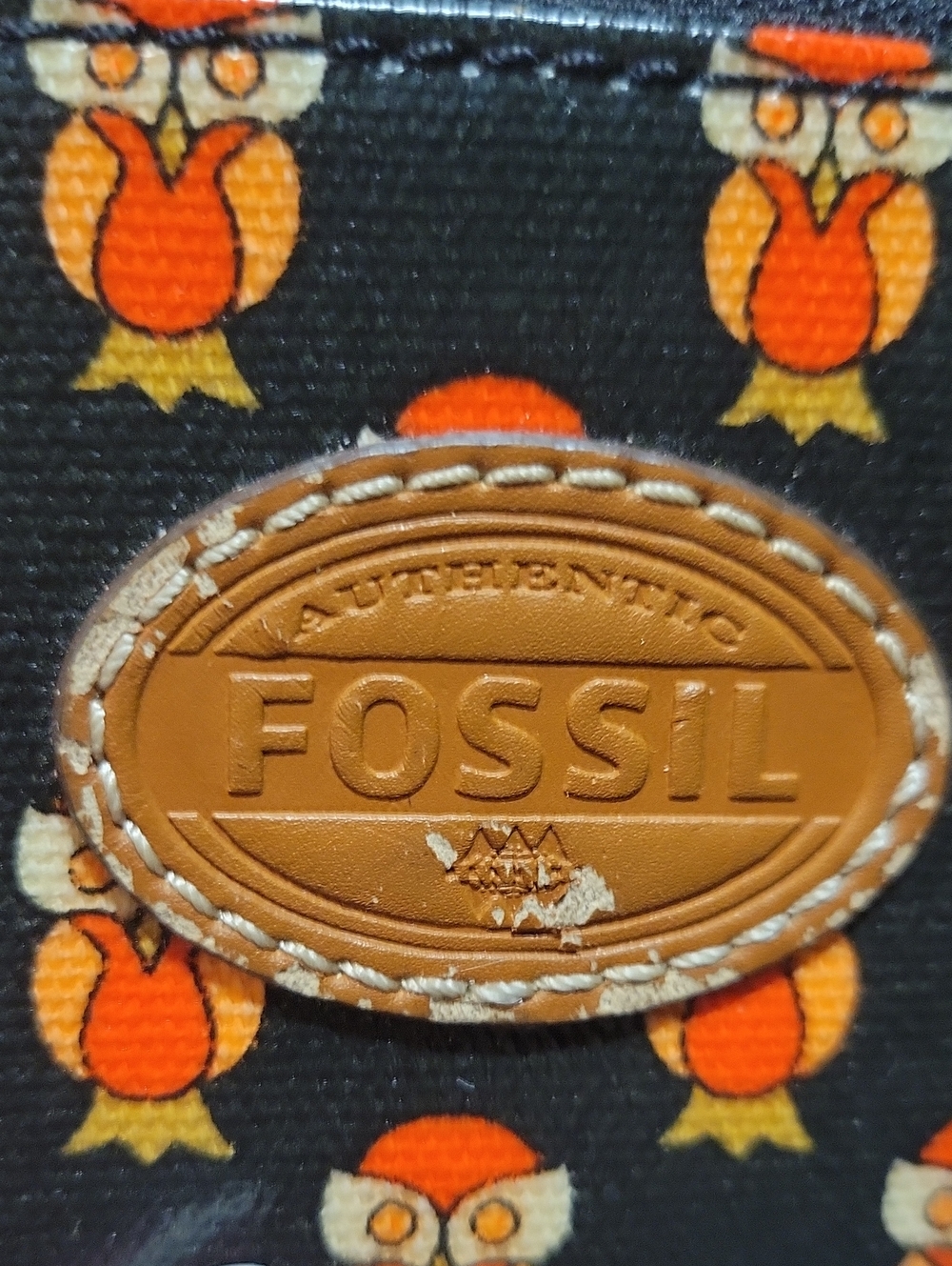 Fossil Black Wallet with Owl Print - Picture 7 of 8